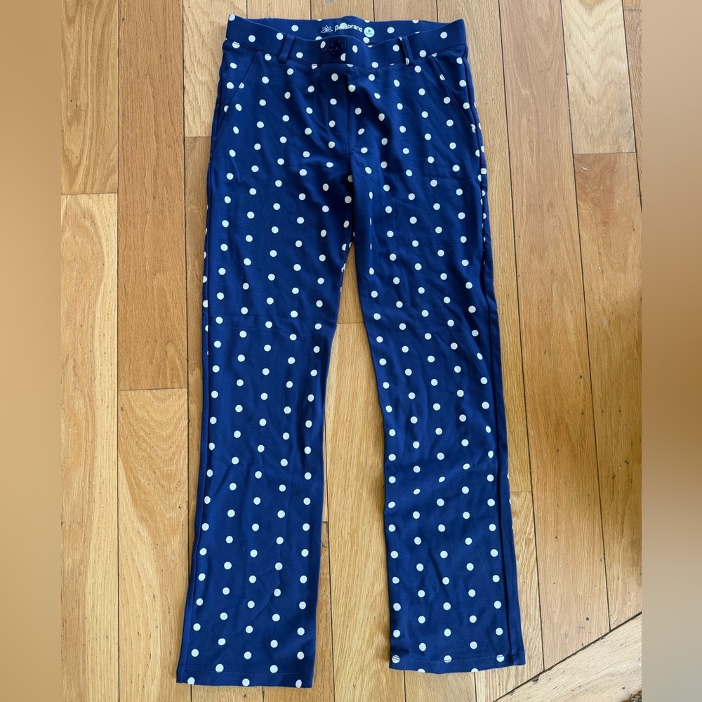 Betabrand Navy and White Dots dress pants size medium petite